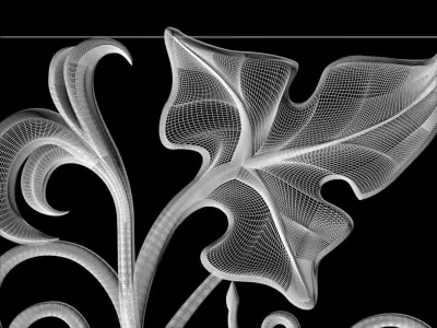 3D model stl doors with leaves and grapes for CNC router 3D print model