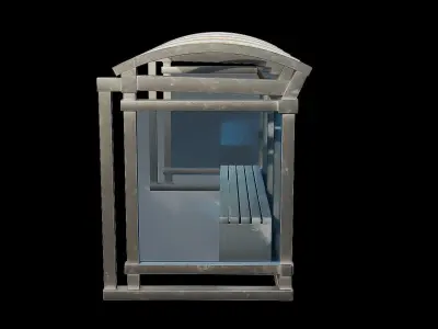 Game Ready Bus Stop 8 Low-poly 3D model