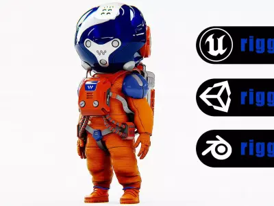 TOON ASTRONAUT B-K Rigged for Unreal Engine - Unity - MIXAMO  3D model