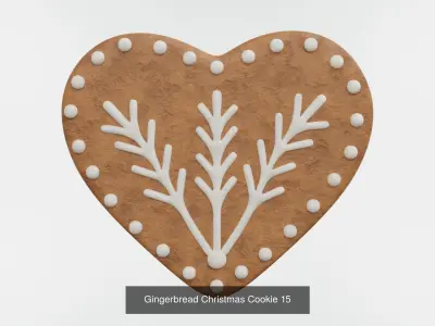 Gingerbread Christmas Cookie - Heart 3D Model Collection
