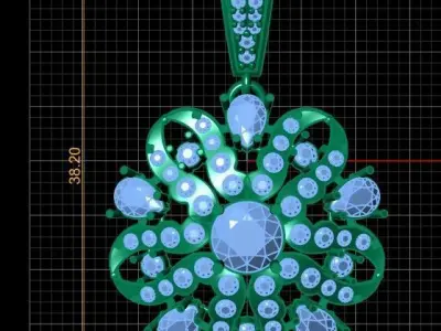 PRECIOUS FLORAL PENDANT 3D PRINTABLE MODEL  3D print model
