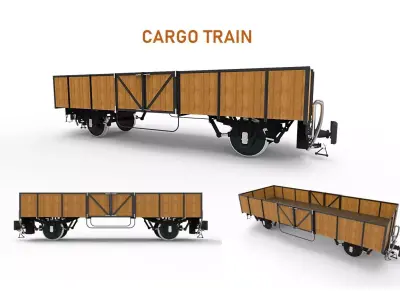 cargo train 3D model