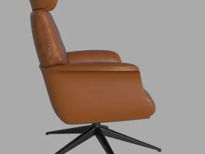 leather chair Low-poly 3D model