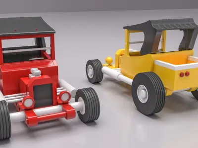 Hot Rods Wood Toy 3D model