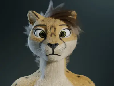 Jade Anthro Cheetah 3D model