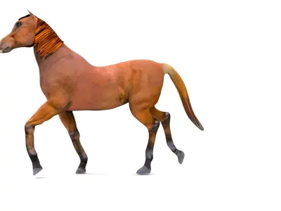 Red Horse Animated Low-poly 3D model