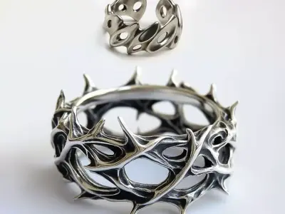 Jewelry Mold Ring and Crown of Thorns toy 3D print model