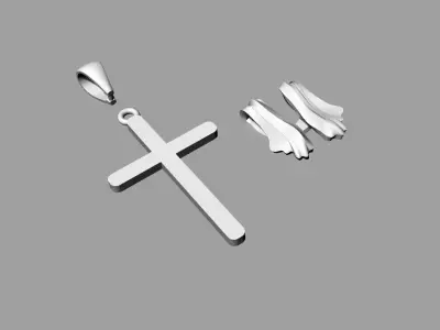 Cross pendant gold 3D print model purchase