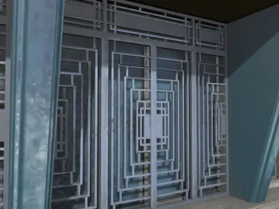 Colonial Building Low-poly 3D model