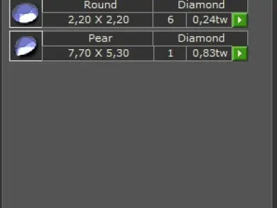 Ring with pear bezel head leaves and branches and band 4925 3D print model