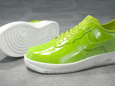 Nike Air Force 1 low  cyber green Low-poly 3D model