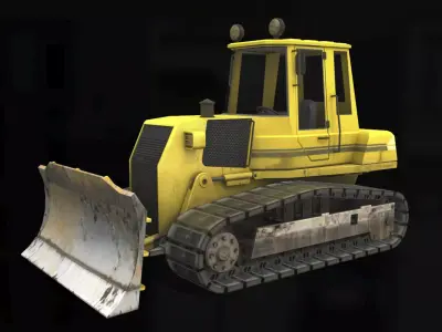 Bulldozer xs Low-poly 3D model