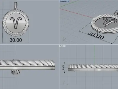 Zodiac sign Aries model 850 3D print model