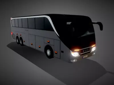 Travel Bus Low-poly 3D model