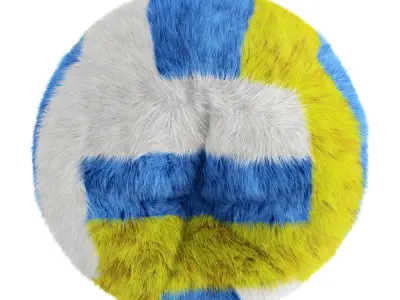 Chair bag volleyball ball made of wool 3D model