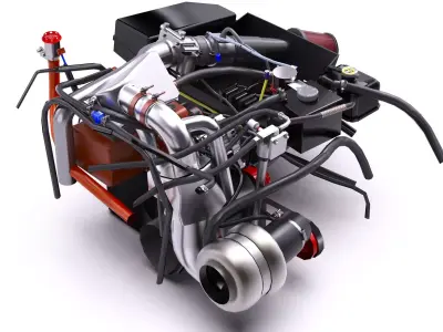 13B Stage 3 FBO Turbo Rotary Engine Low-poly 3D model