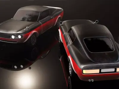 Modern American Muscle Car Fastback Low-poly 3D model