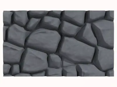 Heavy Duty Rock Wall Modular 3D model