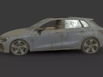 Abandoned Car - Audi S3 Sportback Low-poly 3D model