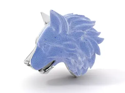 Silver Wolf Head model pack Low-poly 3D model