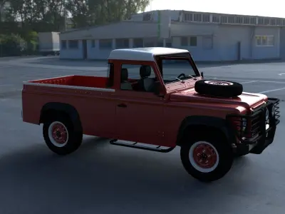 Land Rover Defender 110 Pick Up HDRI 3D model