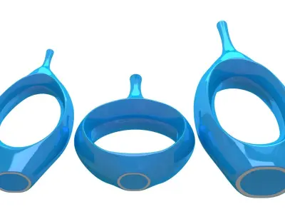 Decor Tabletop Hollowed Vases blue 3D model