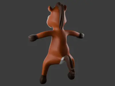 Cartoon Low Poly Horse 3D Model - Stylized and Game Ready Low-poly 3D model