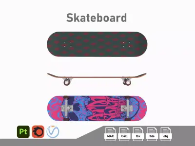 Skate Collection Low-poly 3D model