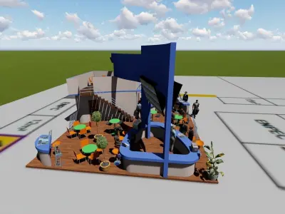 exhibition STAND Low-poly 3D model