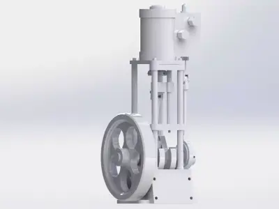 A SIMPLE 1  CYLINDER VERTICAL STEAM ENGINE WITH SLIDE VALVE 3D model