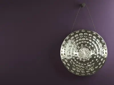 Hammered Metal Gong  Free 3D model