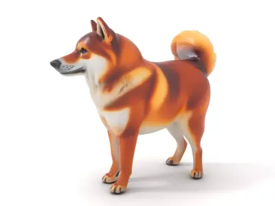 Shiba Inu Fur model pack Low-poly 3D model