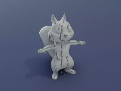 Cartoon Squirrel Animated Base Mesh 30 Animations 3D Model Low-poly 3D model