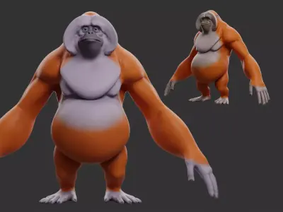 Orangutan  Stylize II Cartoon Low-poly 3D model