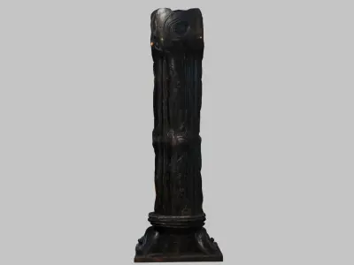 Biopunk HR Giger COLUMN 2 Low-poly 3D model