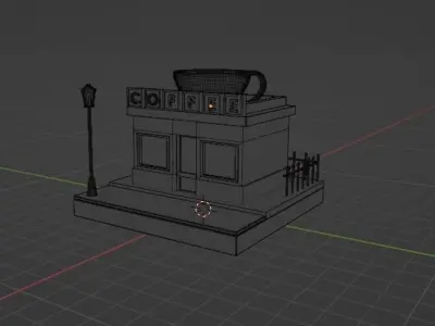 Coffee shop Free low-poly 3D model