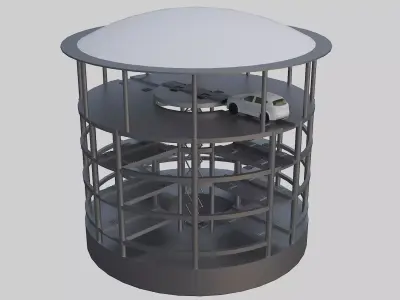 Sinking well type three-dimensional garage 3D model