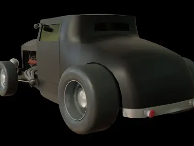 LowPoly HotRod Low-poly 3D model