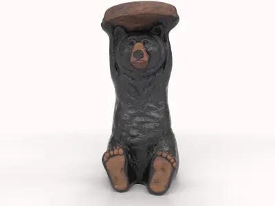 Bear Statue Low-poly 3D model