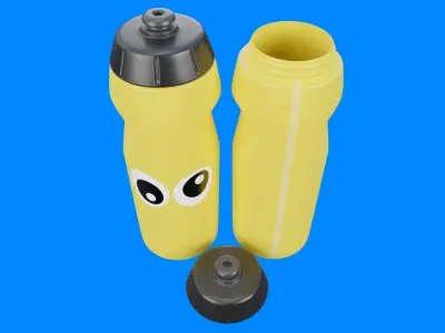 Yellow Water Bottle  Low-poly 3D model