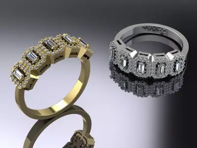 Jewelry Ring Gold 3D print model 26