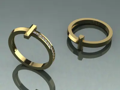 Jewelry Ring Gold Tiffany 3D print model