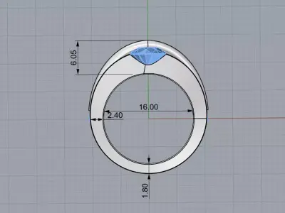 diamond ring 3D print model
