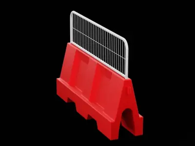 Street Barrier Base Low-poly 3D model