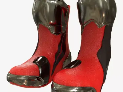 SUPERTECH R VENTED ROAD RACING BOOTS Red Black Low-poly 3D model