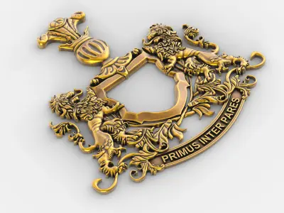 heraldic lions 3D print model