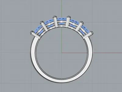 Five Stone  Ring 3D print model