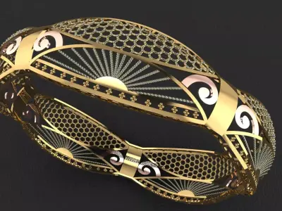 1177 Solar Swirl Bangle 60MM-12gm 3D print model