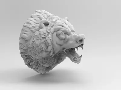 bear head wall sculpture 3D model