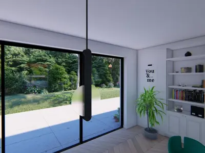lamp01 living room with lamp hanging from ceiling Free 3D model